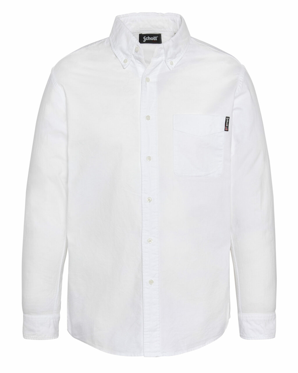 Chemise pour homme SHPARA de Schott avec col boutonné et poche poitrine, idéale pour un look élégant et polyvalent.